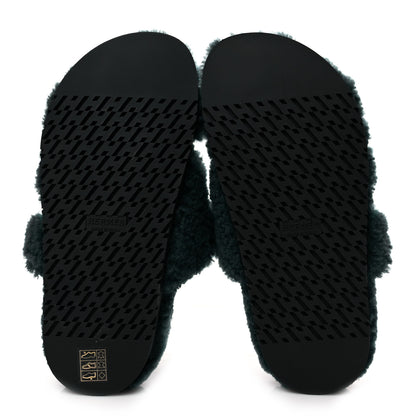 Hermes Woolskin Womens Chypre Sandals 36.5 Vert Anglais 5 of 8