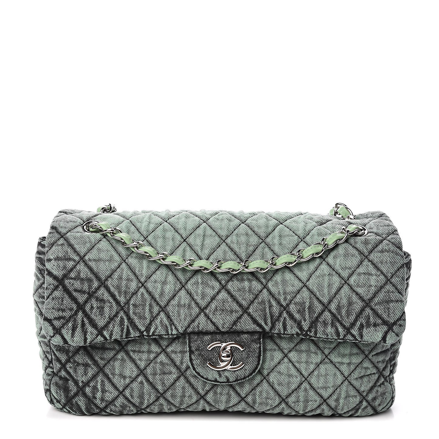 Denim Quilted Denimpression Flap Green Black