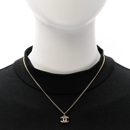Chanel Crystal CC Necklace Gold Multicolor 2 of 5