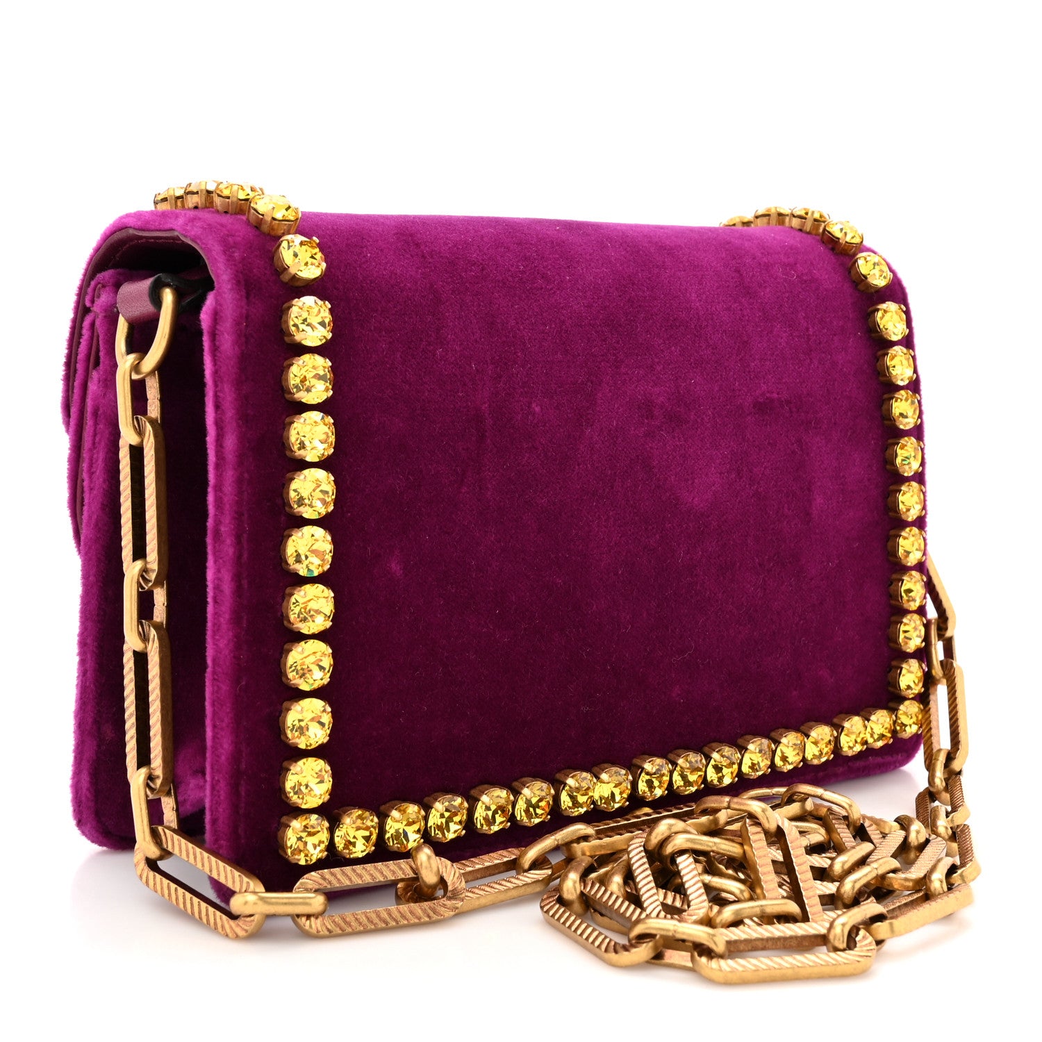 Gucci Velvet Crystal Mini Bee Broadway Shoulder Bag 3 of 10