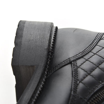 Chanel Calfskin Quilted Lace Up Combat Boots 37 Black 16 of 26