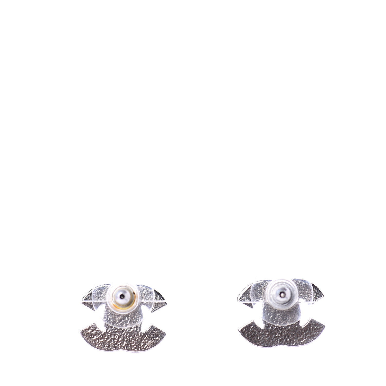 Chanel Crystal Mini Timeless CC Earrings Silver 4 of 5