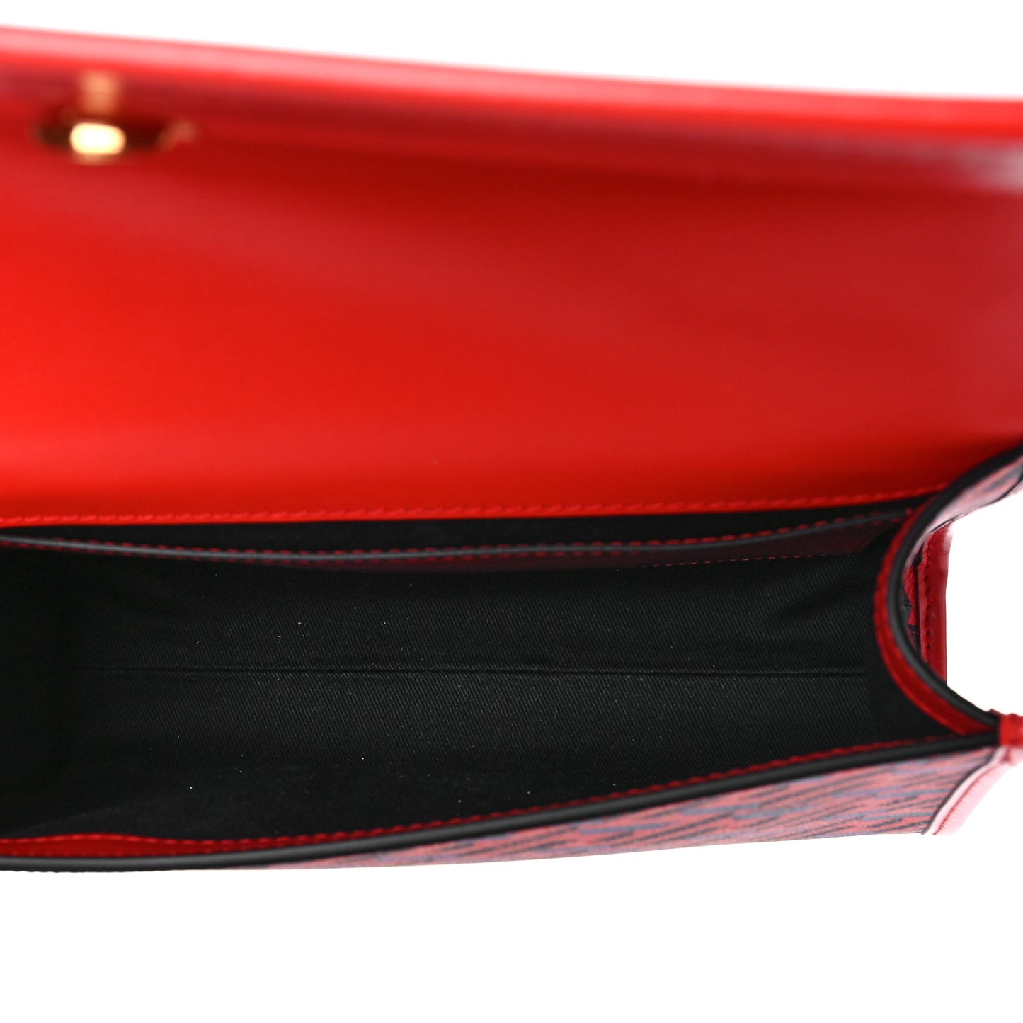 Coated Canvas La Greca Signature Top Handle Bag Blue Red