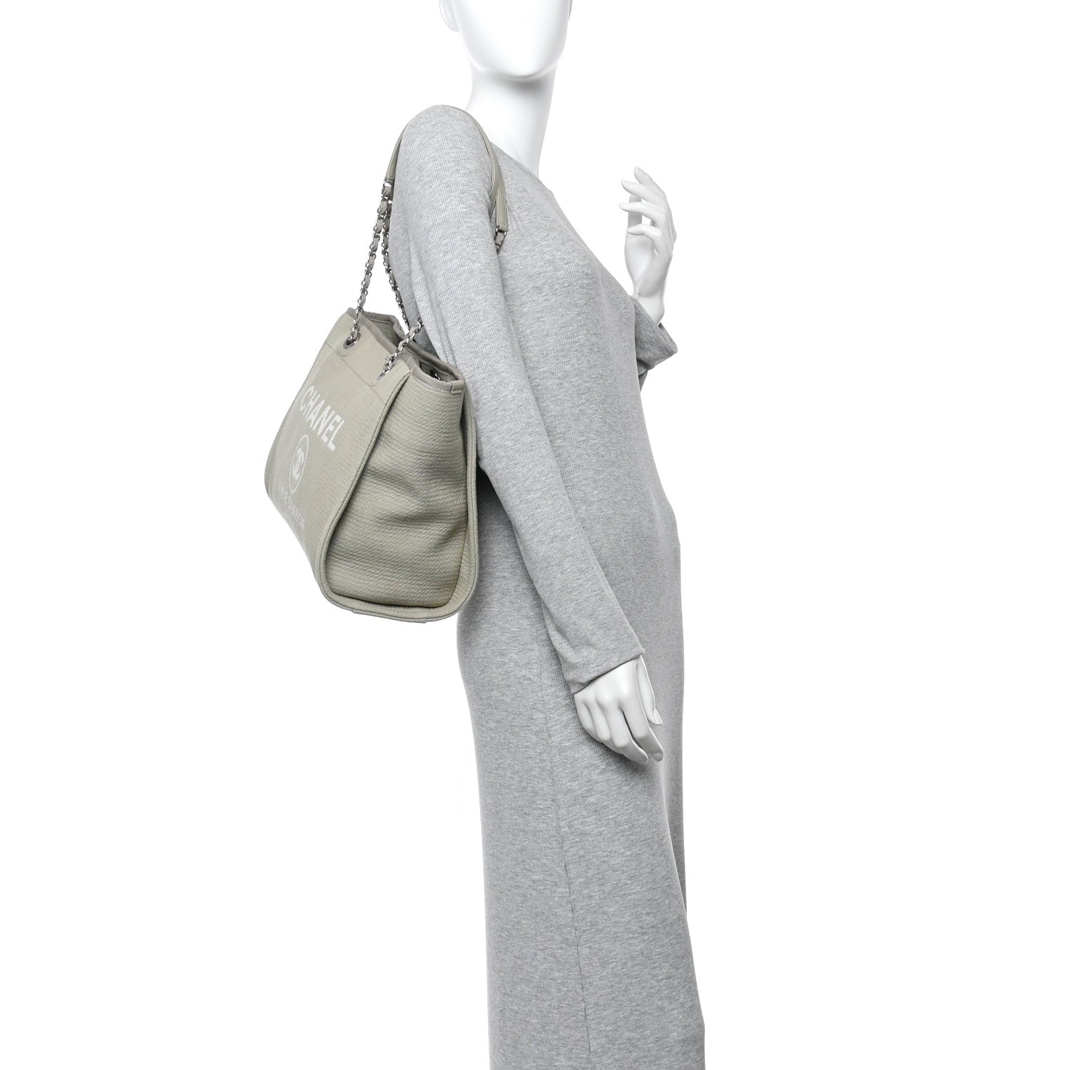 Chanel Mixed Fibers Small Deauville Tote Beige 2 of 11