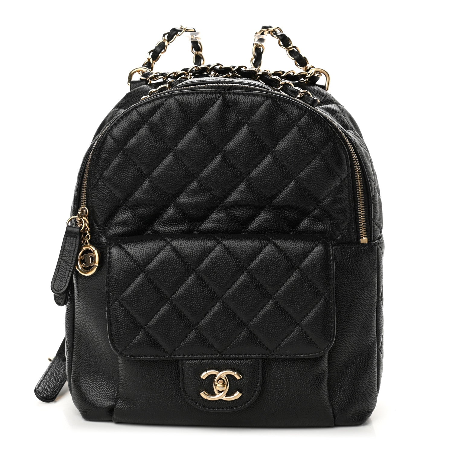 Chanel Caviar Quilted Medium Zip Around Backpack Black 1 of 11