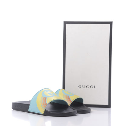 Gucci Rubber GG Rainbow Mens Pursuit Pool Slide Sandals 12 Aquamarine 10 of 10