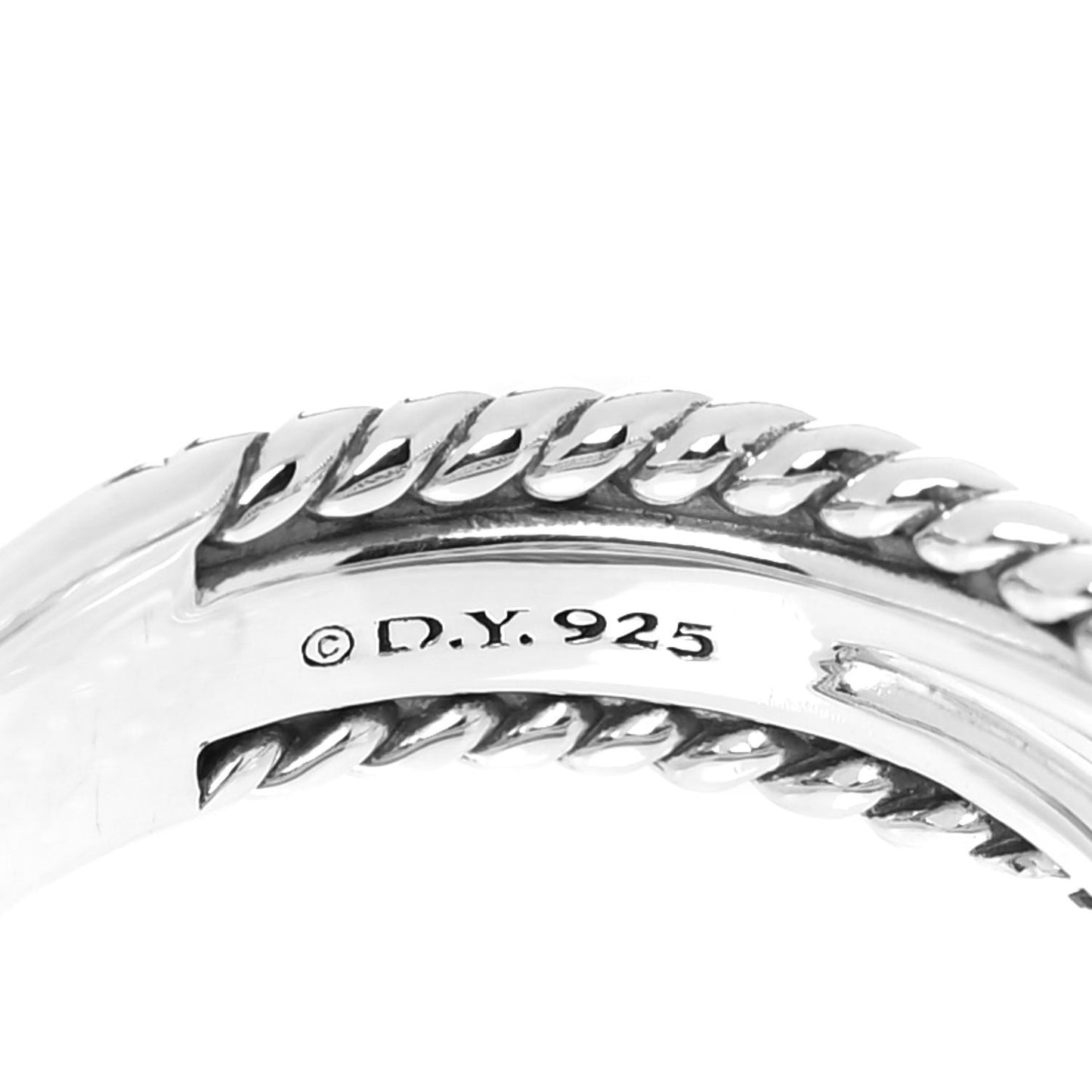 Sterling Silver Diamond X Crossover Ring 56 7.5