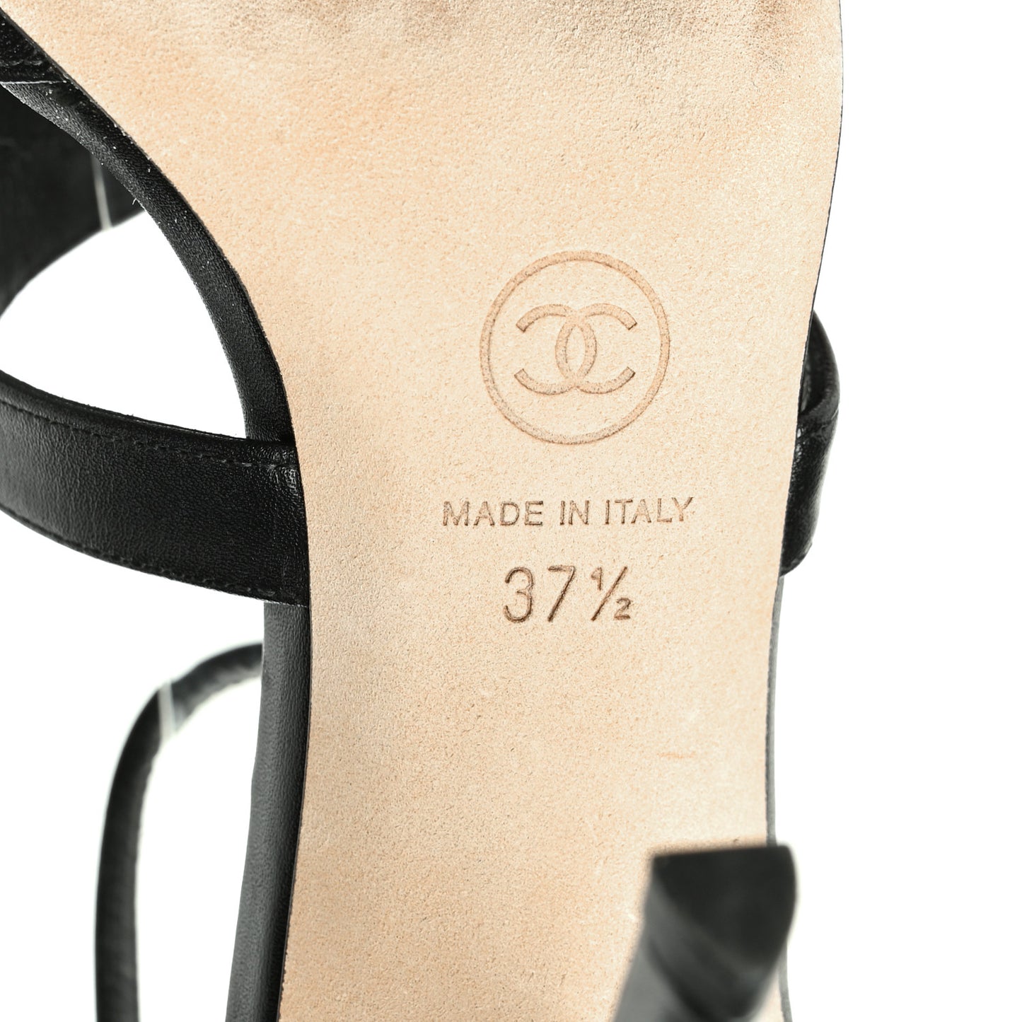 Lambskin CC Moonlight Strappy Sandals 37.5 Black