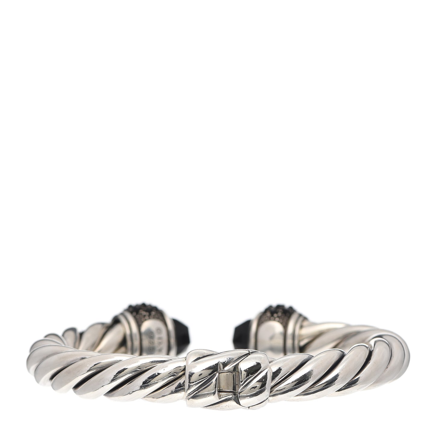 Sterling Silver Black Onyx Cable Berries Bracelet
