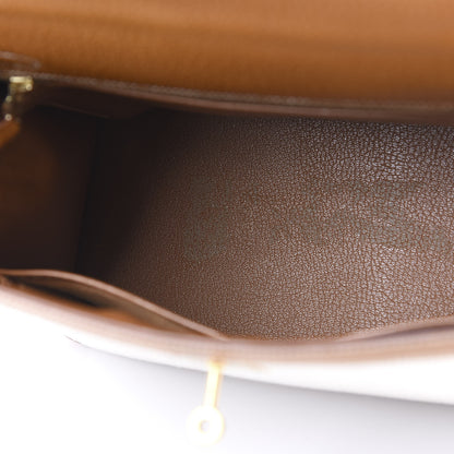 Hermes Peau Porc Toile Kelly Sellier 32 Gold 15 of 15