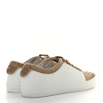 Chanel Fantasy Tweed Sneakers 35 Beige Gold 4 of 7