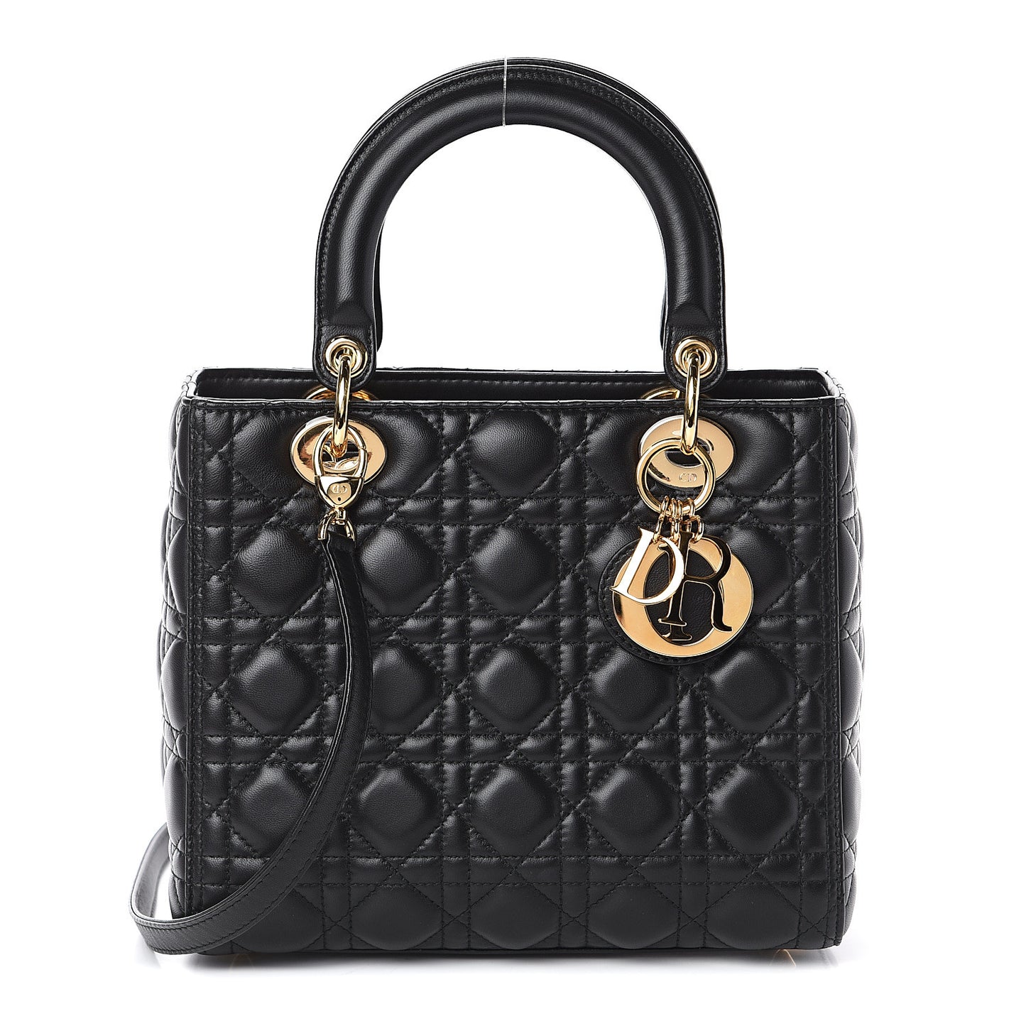 Lambskin Cannage Medium Lady Dior Black