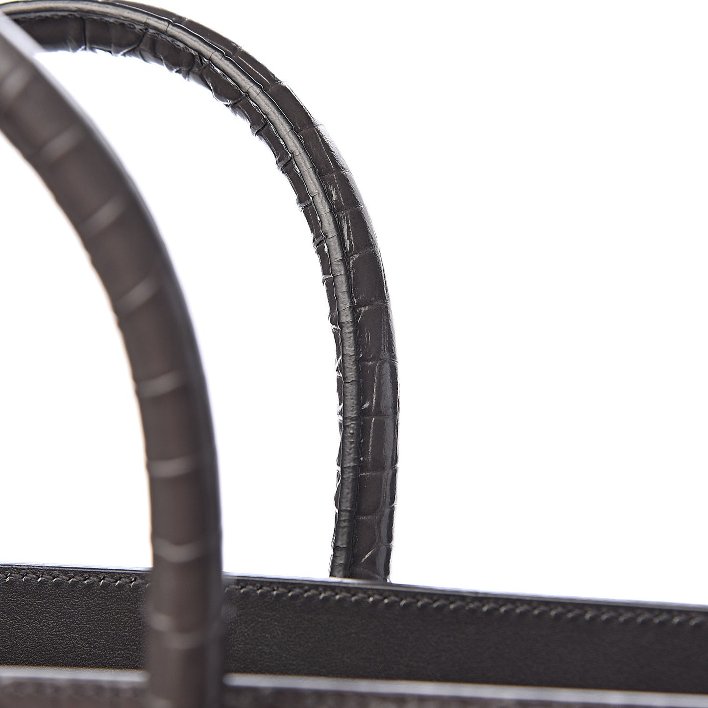 Crocodile Embossed Small Sac De Jour Asphalt