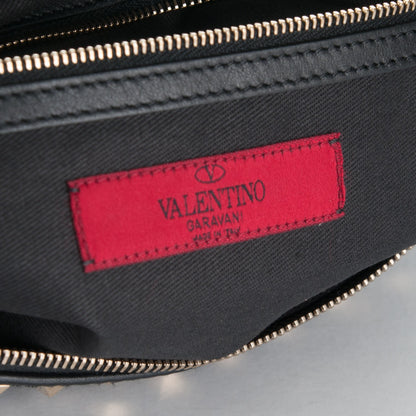 Valentino Garavani Vitello Large Rockstud Zip Wristlet Pouch Black 6 of 7