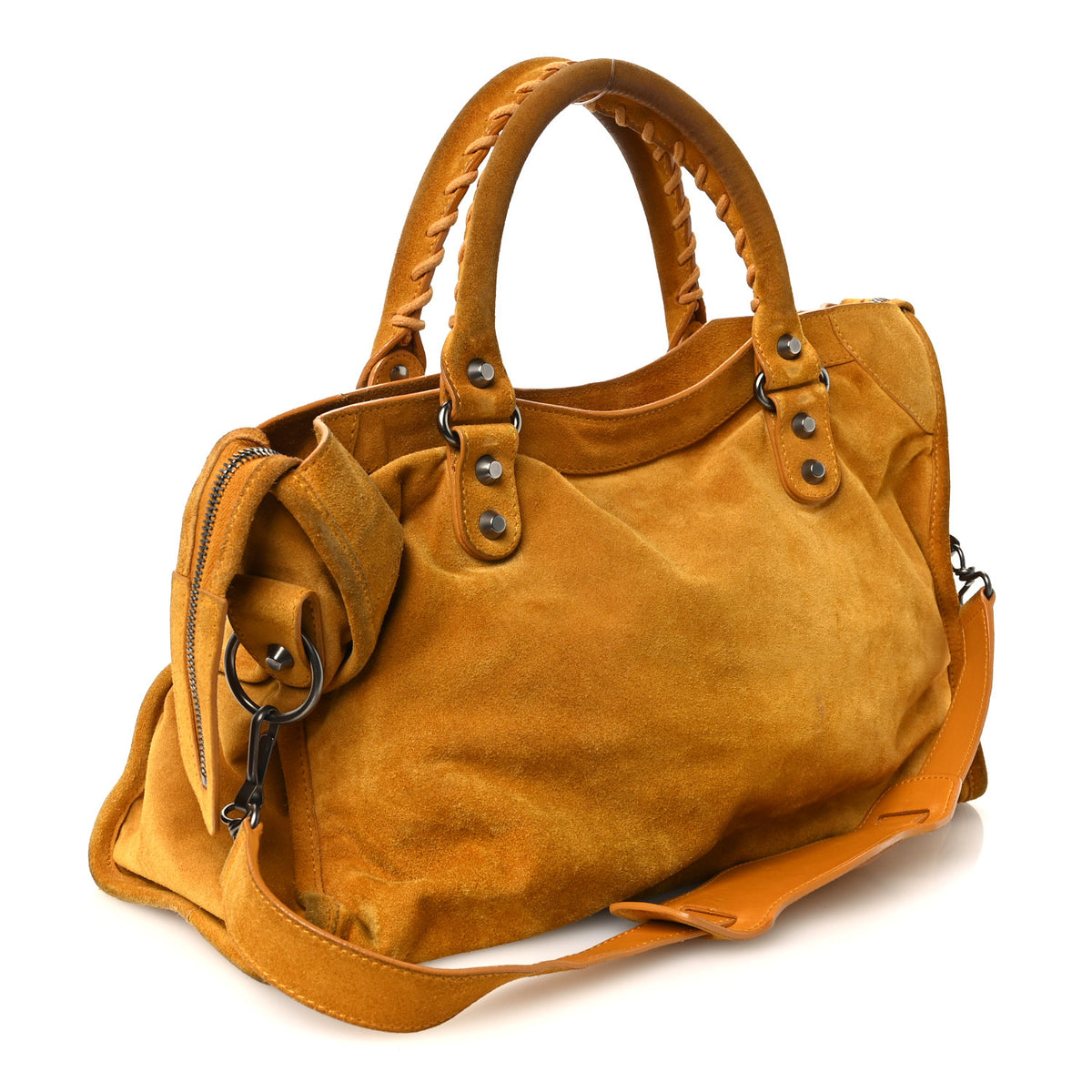 Baby Daim Suede Classic Silver Hardware City Yellow