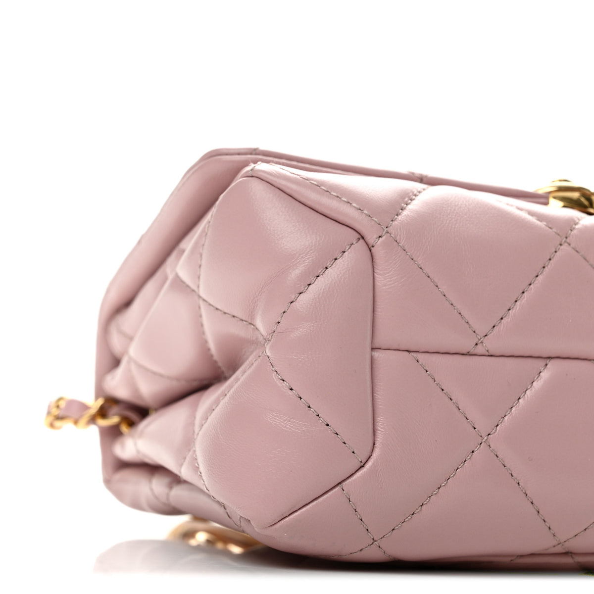 Lambskin Quilted Color Match Small Flap Light Pink