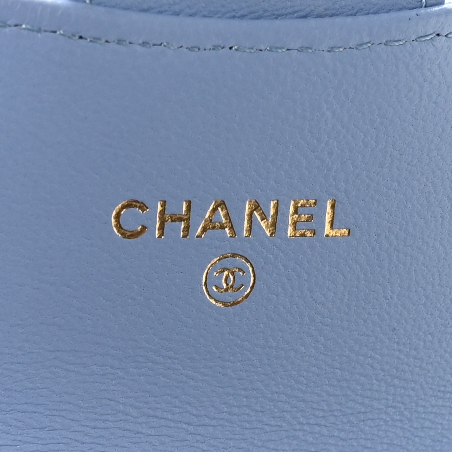 Chanel Lambskin Coco Enamel Quilted Mini Chain Belt Bag Light Blue 6 of 12