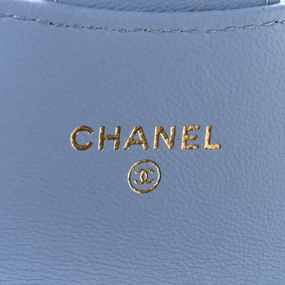Chanel Lambskin Coco Enamel Quilted Mini Chain Belt Bag Light Blue 6 of 12
