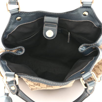 Gucci Monogram Medium Sukey Tote Metallic Blue 4 of 8