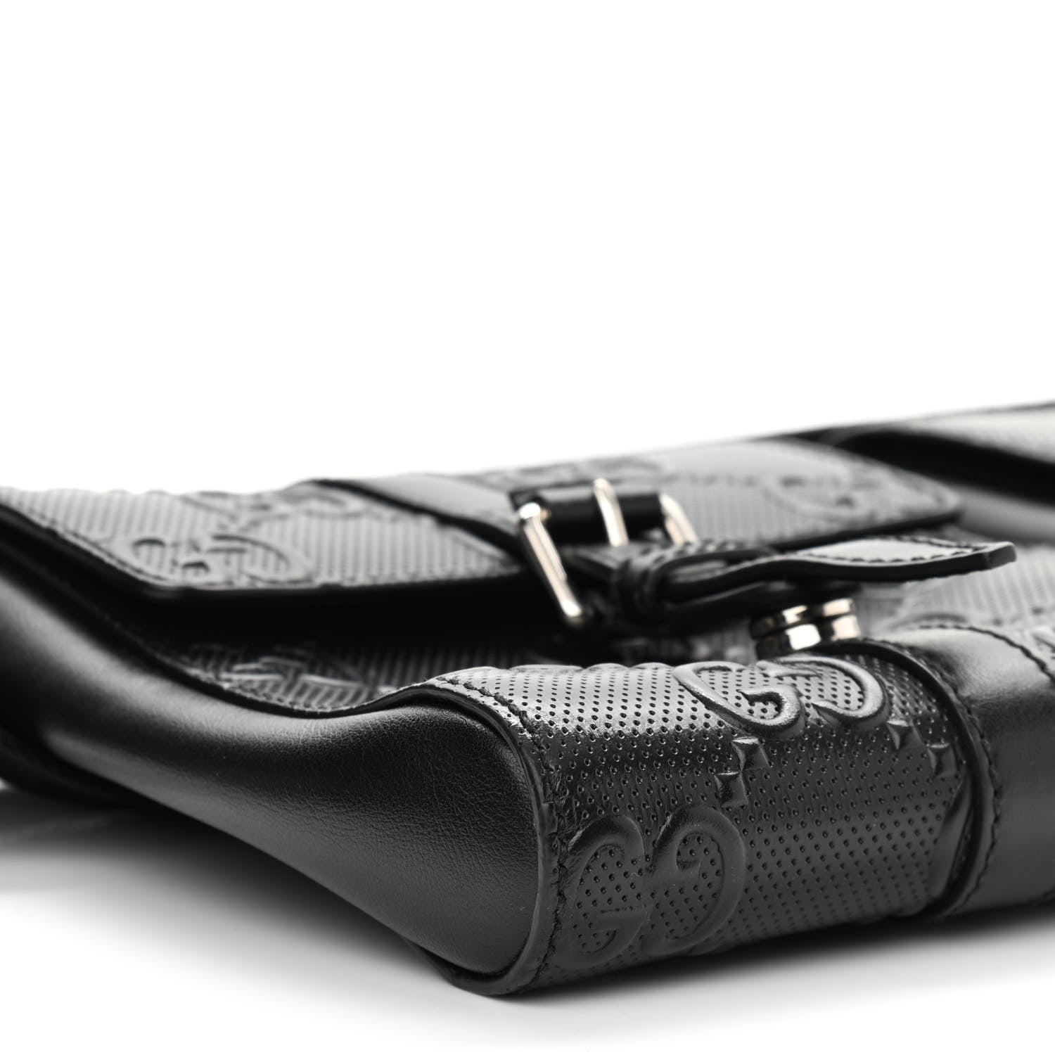 Gucci Calfskin GG Tennis Embossed 2 Detachable Pouch Belt Bag Black 10 of 11