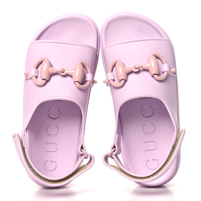 Gucci Soft Rubber Horsebit Touch Womens Strapped Sandals 36 Talc Pink 2 of 10