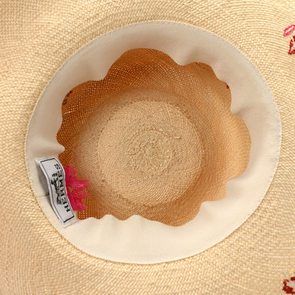 Hermes Straw Englantine Hat 56 Naturel Amazone Pop 7 of 10