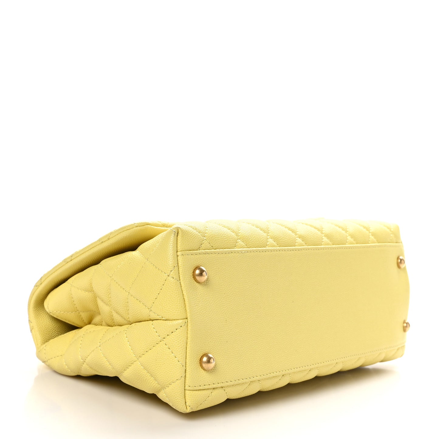 Caviar Quilted Small Coco Handle Flap Yellow