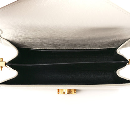 Saint Laurent Grain de Poudre Mini Classic Monogram Cassandra Top Handle Vintage White 5 of 12