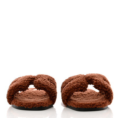 Hermes Woolskin Oran Sandals 39 Cognac 2 of 8