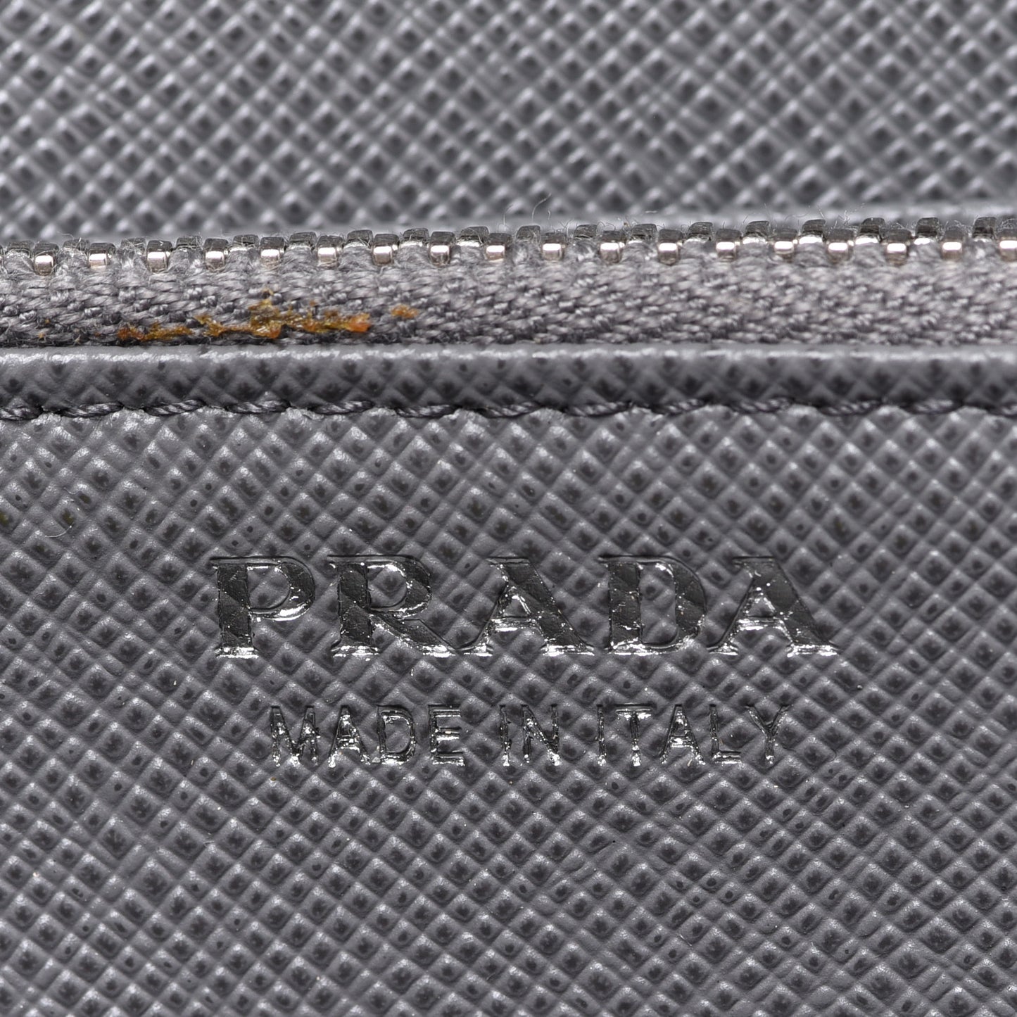 Saffiano Metal Zip Around Wallet Grey