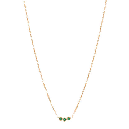 Christian Dior 18K Yellow Gold Emerald Mimirose Pendant Necklace 1 of 6