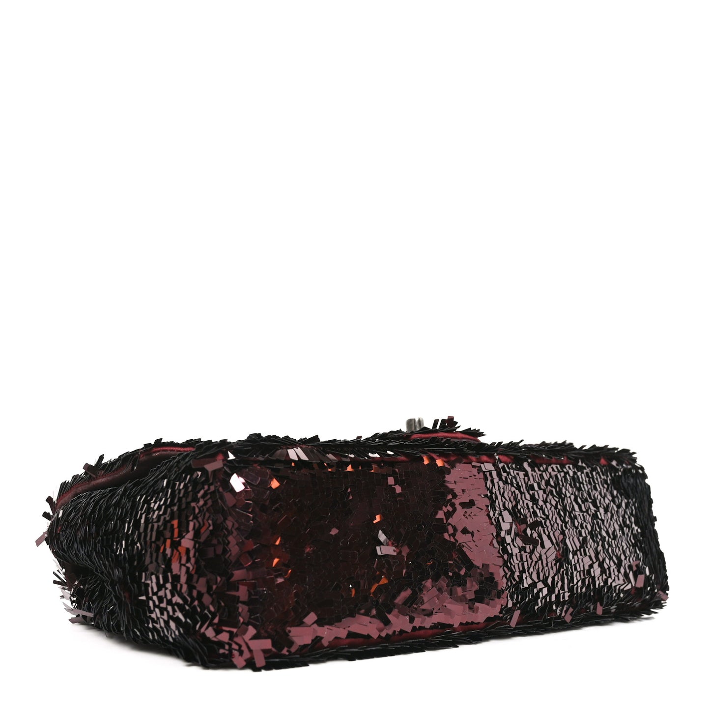 Sequin Embroidered Medium Flap Bordeaux
