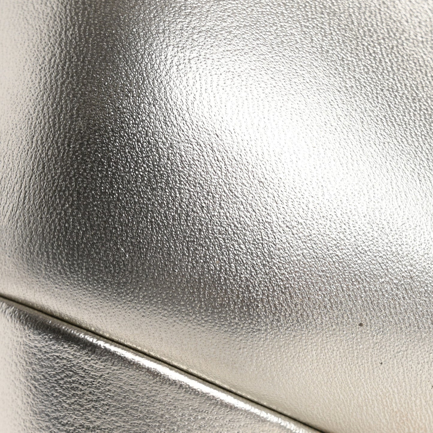 Laminated Lambskin Grosgrain Cap Toe CC Mary Jane Pumps 38 Silver Black