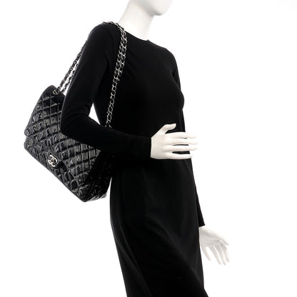 Chanel Patent Quilted Maxi Double Flap Black 2 of 7