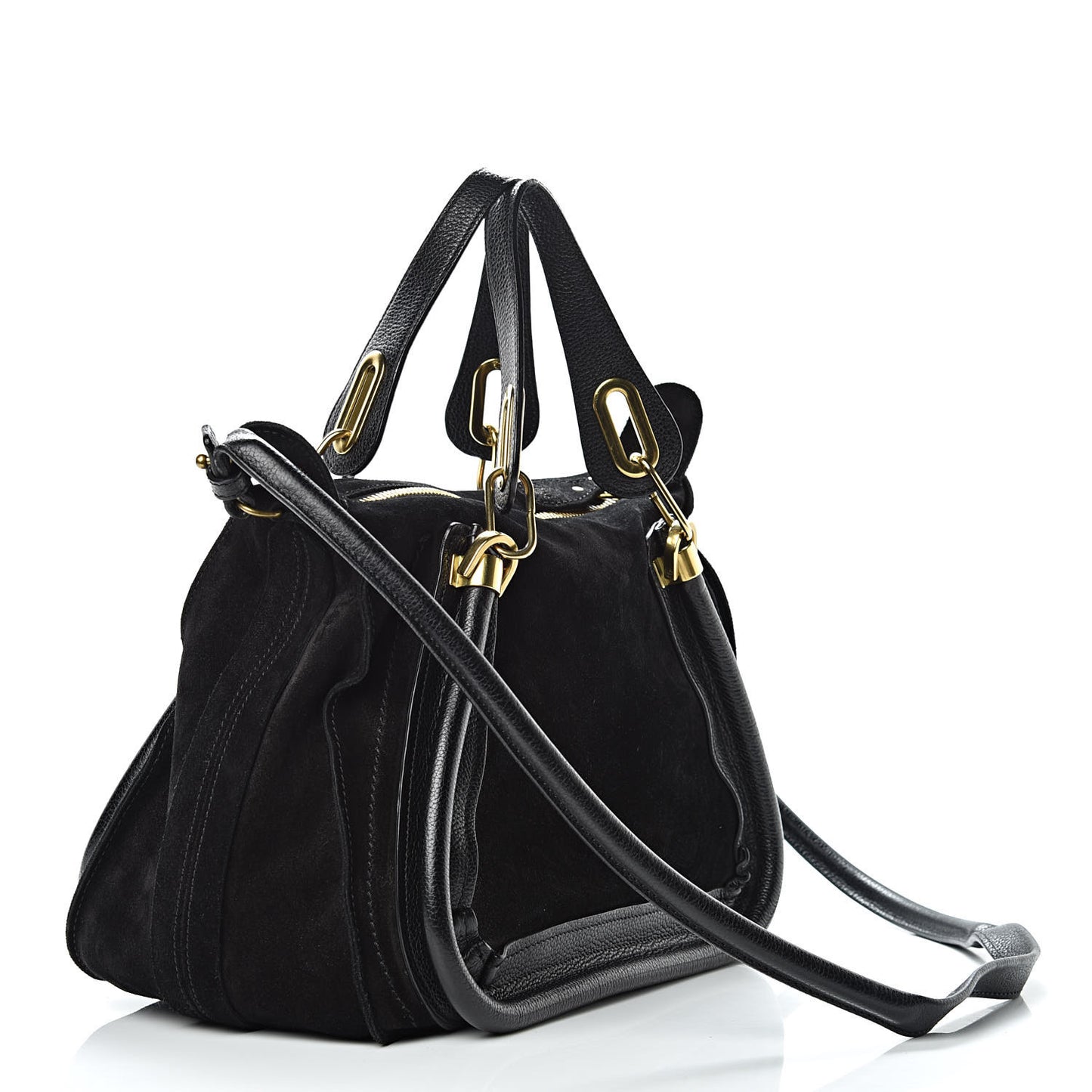 Suede Calfskin Small Paraty Black