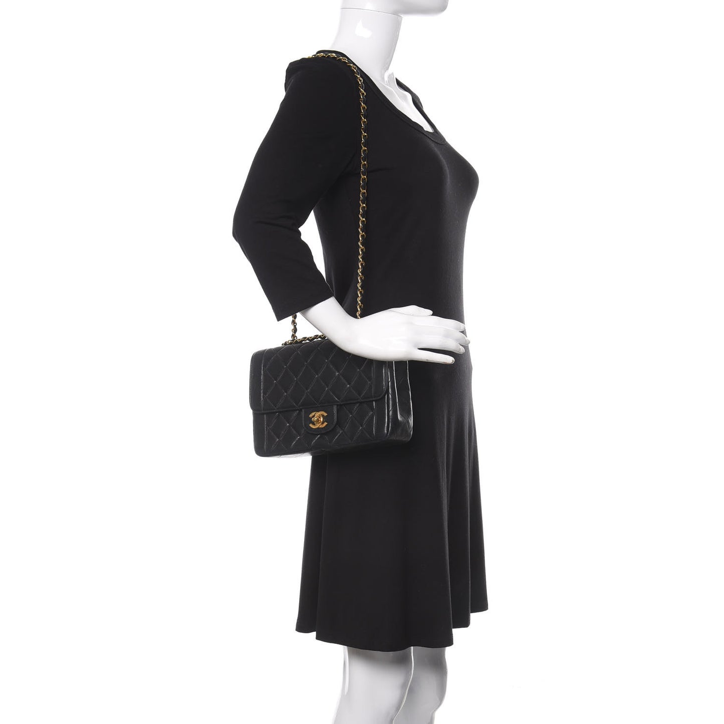 Lambskin Quilted Small Single Flap Black
