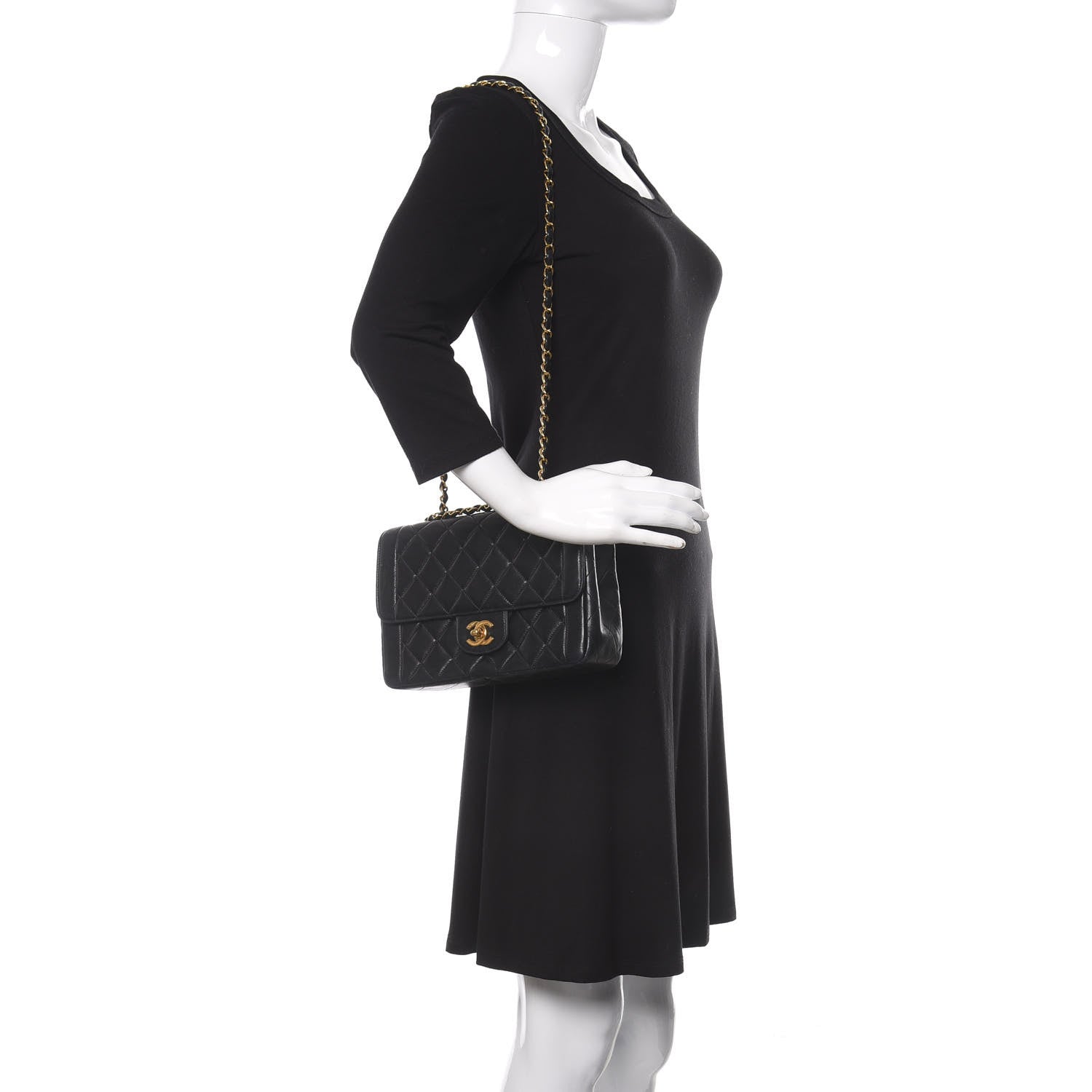 Chanel Lambskin Quilted Small Single Flap Black 2 of 10