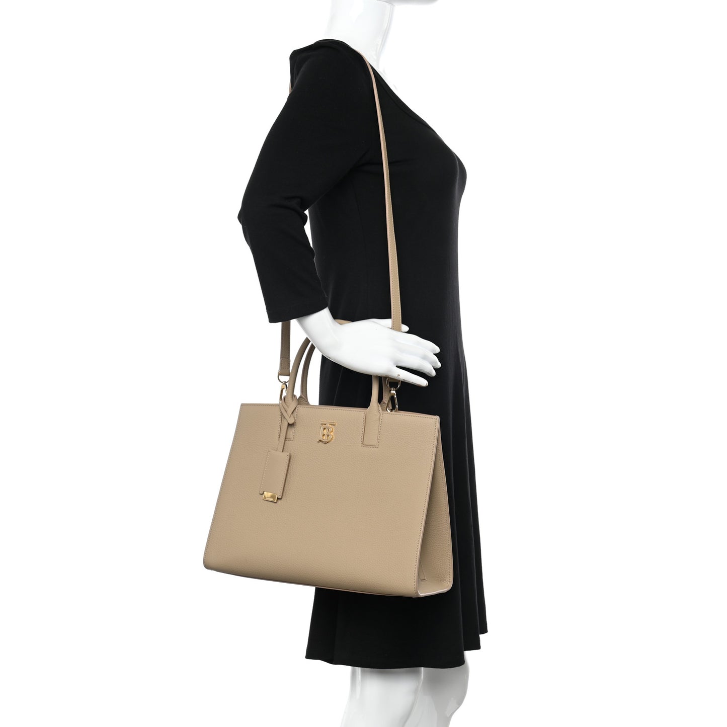 Grained Calfskin Small Frances Tote Oat Beige