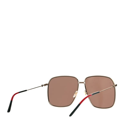 Gucci Web Rectangular Frame Interlocking G Sunglasses GG0394S Green Red 4 of 6