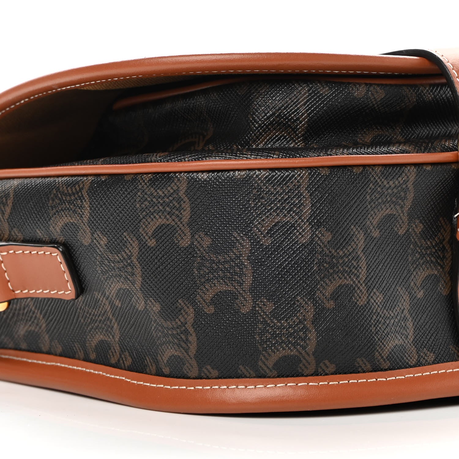 Celine Triomphe Canvas Medium Folco Bag Tan 8 of 10