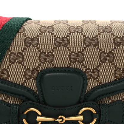 Gucci Monogram Calfskin Medium Lady Web Shoulder Bag Beige Green 8 of 10