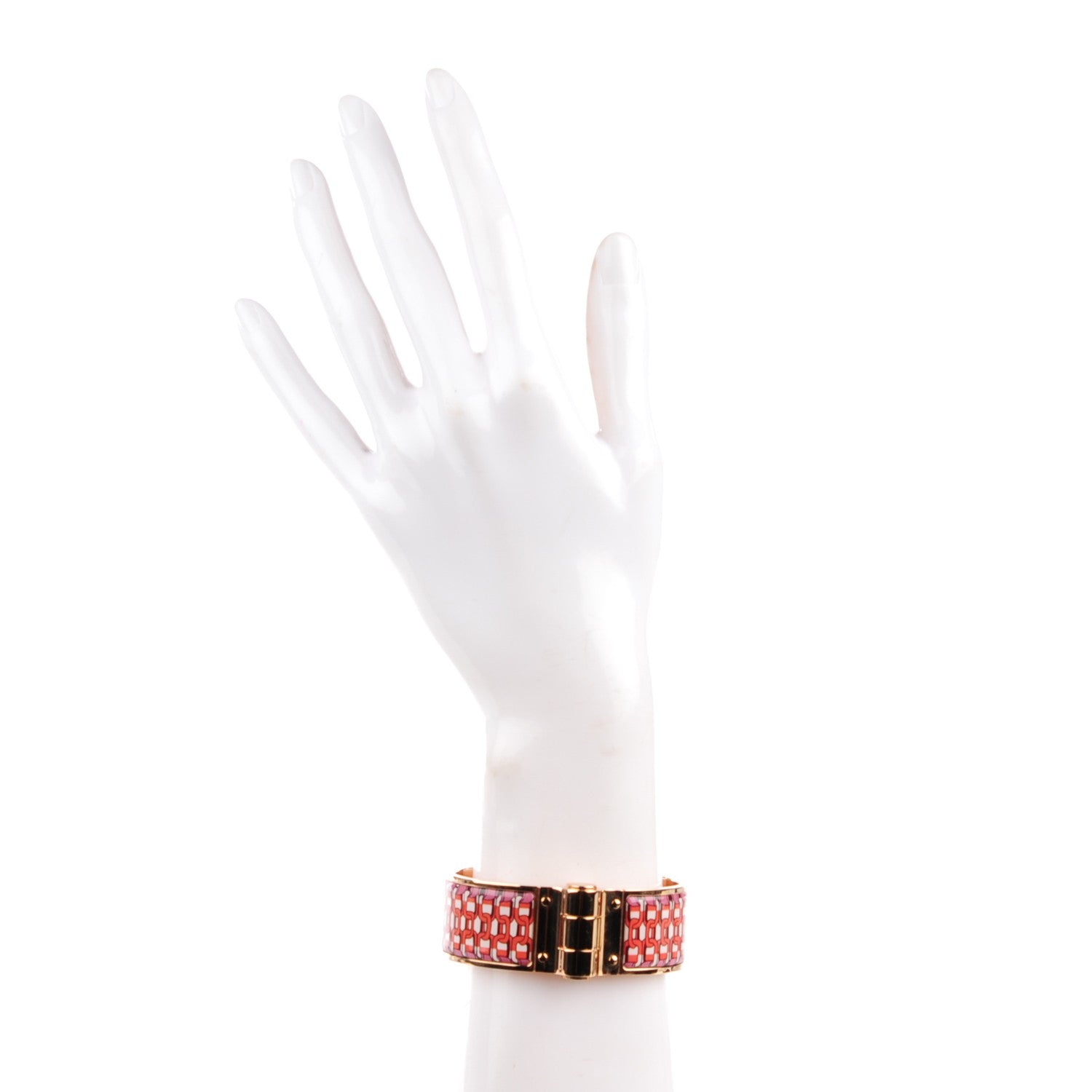 Hermes Enamel Printed Wide Hinged Bracelet 2 of 7
