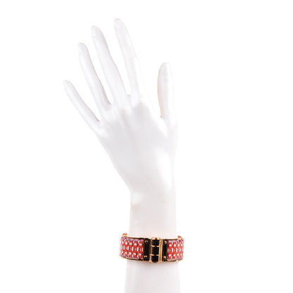Hermes Enamel Printed Wide Hinged Bracelet 2 of 7