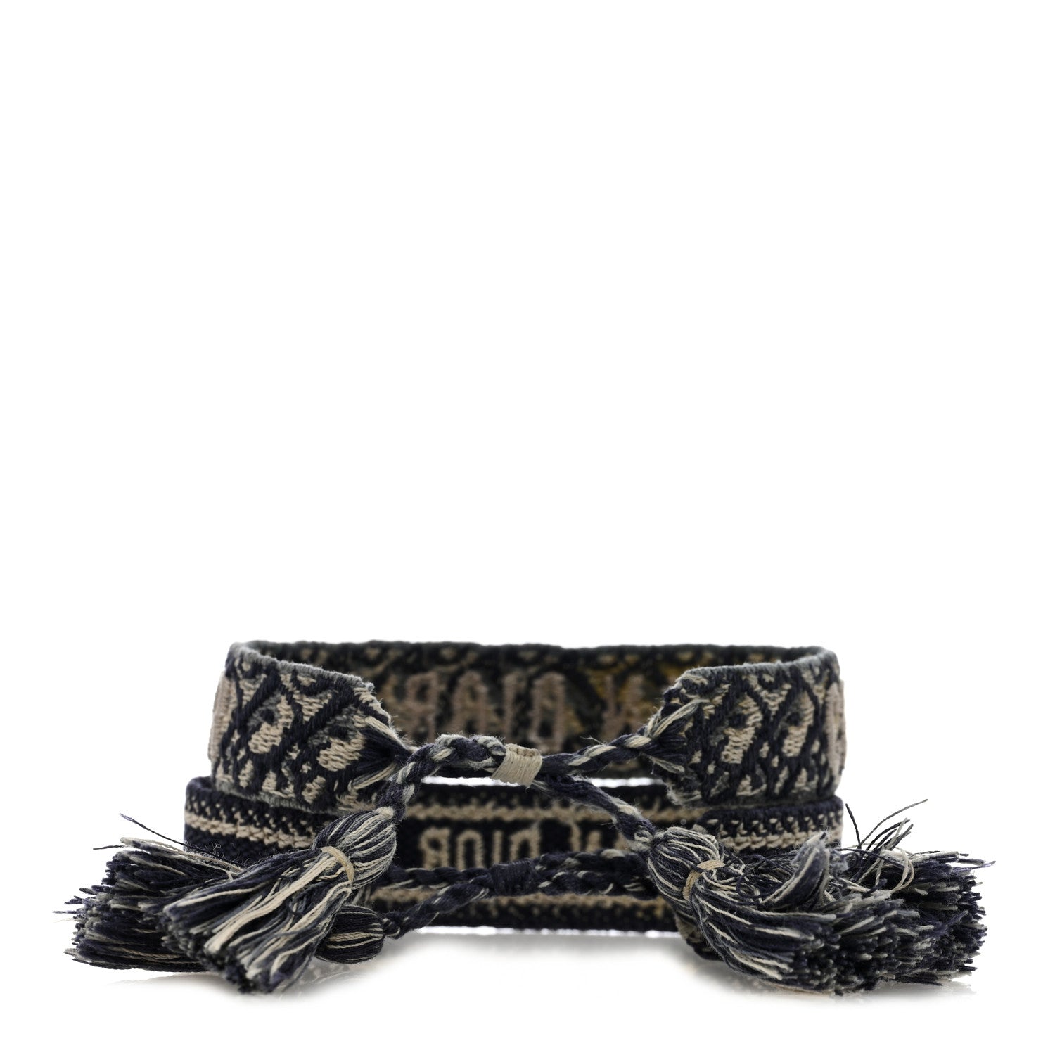 Christian Dior Woven Cotton J'Adior Friendship Bracelet Set Navy 3 of 3