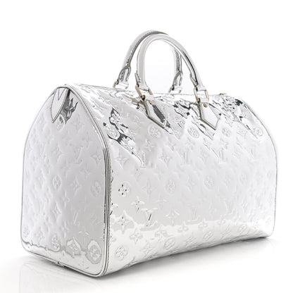 Louis Vuitton Monogram Miroir Speedy 35 Silver 3 of 13