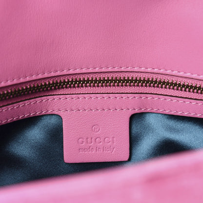 Gucci Velvet Matelasse Marquise Crystals Embroidered Small GG Marmont Shoulder Bag Malva 8 of 10
