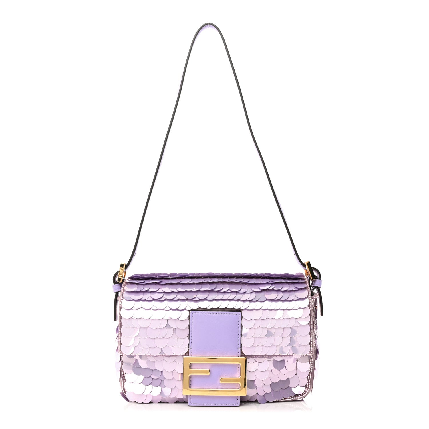Fendi Satin Sequin Paillettes Shiny Nappa Mini Baguette 1997 Lilla 1 of 13