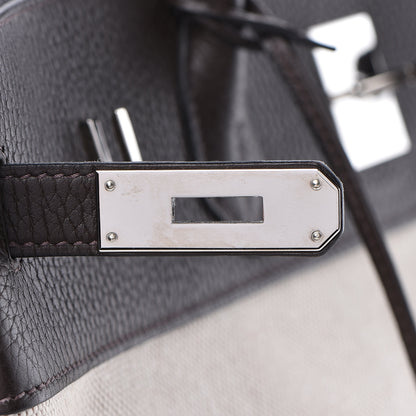 Hermes Toile Togo Birkin 40 Chocolate 25 of 37