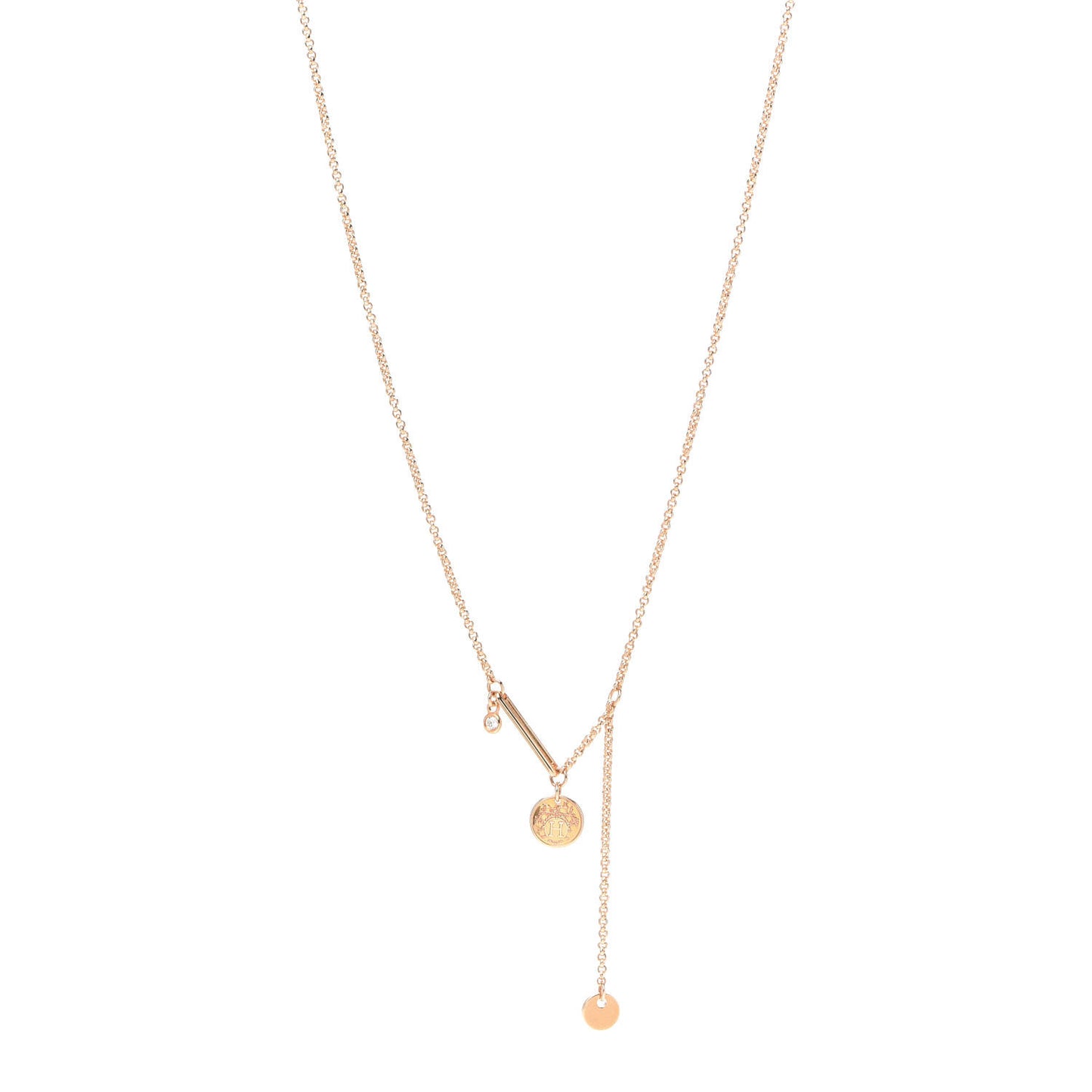 18K Rose Gold Diamond TPM Ex-Libris Pendant Necklace