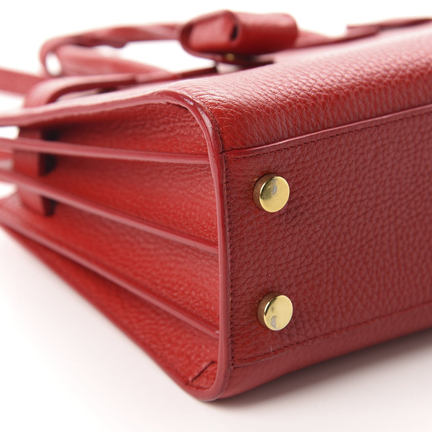 Grained Calfskin Nano Sac De Jour Lipstick Red
